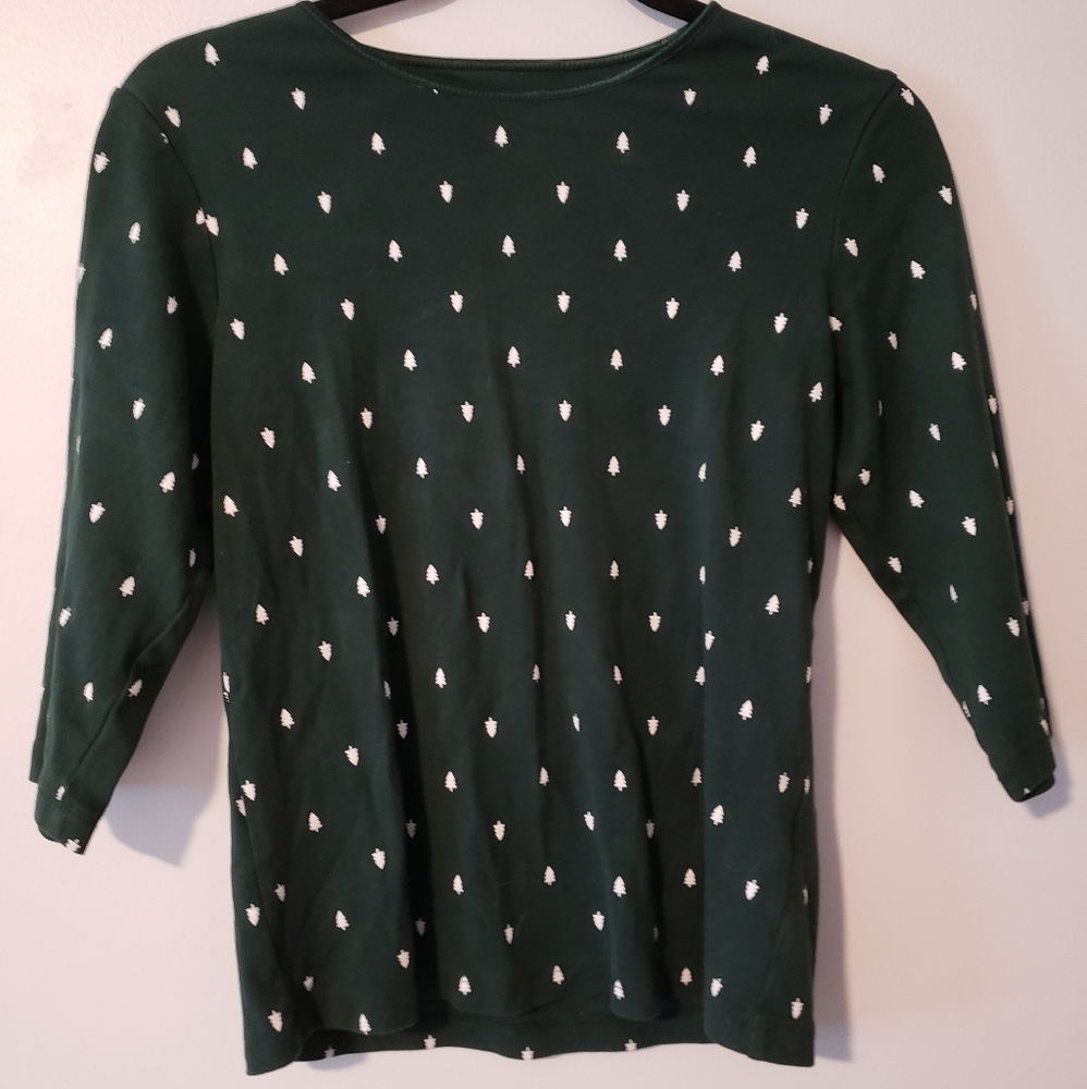 Christopher & Banks 3/4Sleeve Christmas Tree Shirt